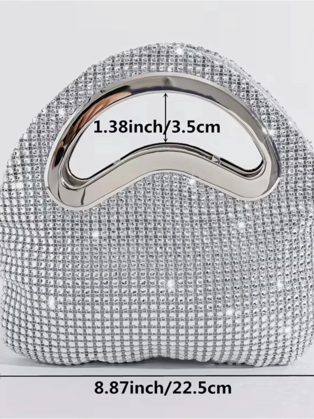 Silver Crystal Evening Bag - Women's Sparkle Clutch
